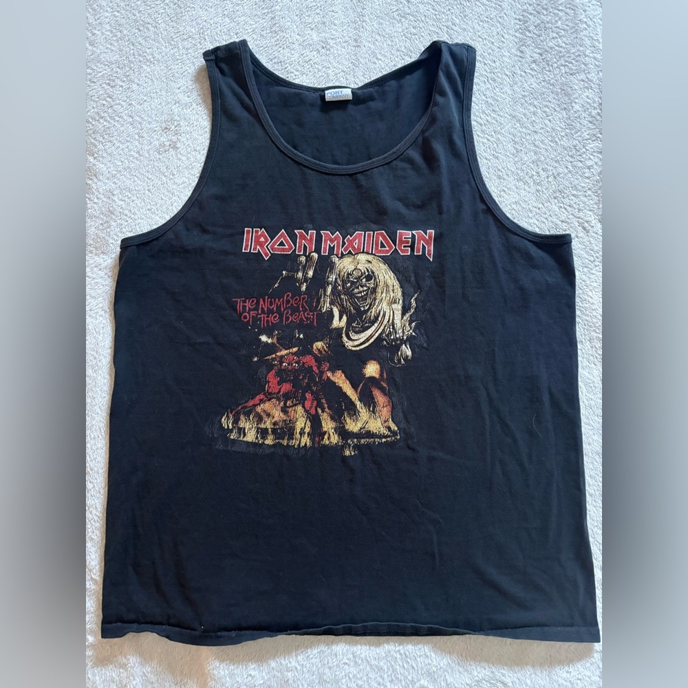 Iron Maiden “The Number of the Beast” Band Tank Top Men’s L Black Graphic Tank